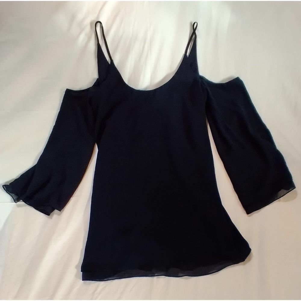 LOVERS + FRIENDS .MEDIUM NAVY OFF THE SHOULDERI STRAP MINI DRESS BOHO SUMMER
